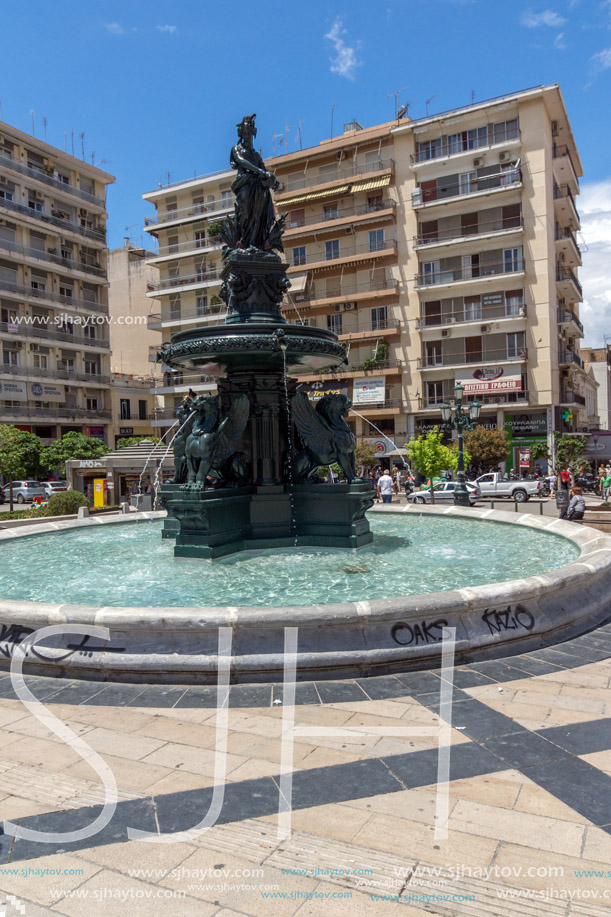 PATRAS, GREECE MAY 28, 2015: Panoramic view of King George I Square in Patras, Peloponnese, Western Greece