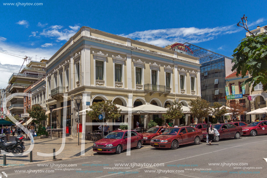 PATRAS, GREECE MAY 28, 2015: Typical street in Patras, Peloponnese, Western Greece