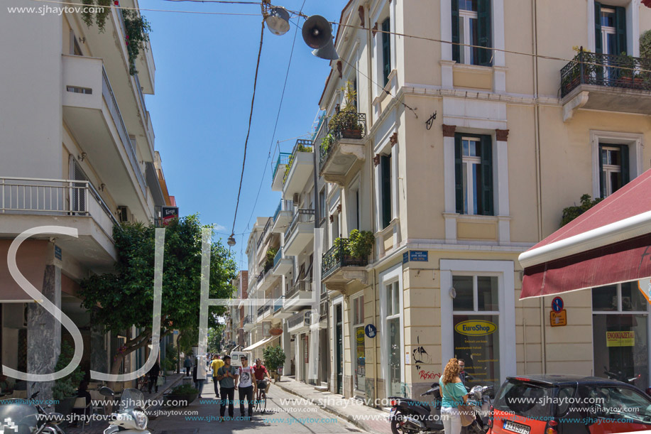 PATRAS, GREECE MAY 28, 2015: Typical street in Patras, Peloponnese, Western Greece