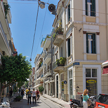 PATRAS, GREECE MAY 28, 2015: Typical street in Patras, Peloponnese, Western Greece