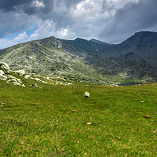 Dark clouds over Spanopolski chukar peak, Pirin Mountain, Bulgaria