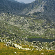 Dark clouds over Spanopolski chukar peak, Pirin Mountain, Bulgaria