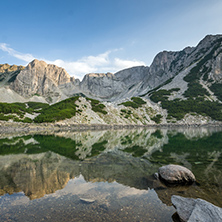 Reflection of Sinanitsa Peak in the lake, Pirin Mountain, Bulgaria