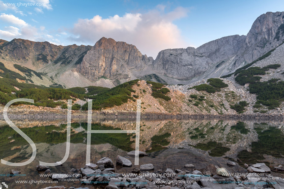 Reflection of Sinanitsa Peak in the lake, Pirin Mountain, Bulgaria