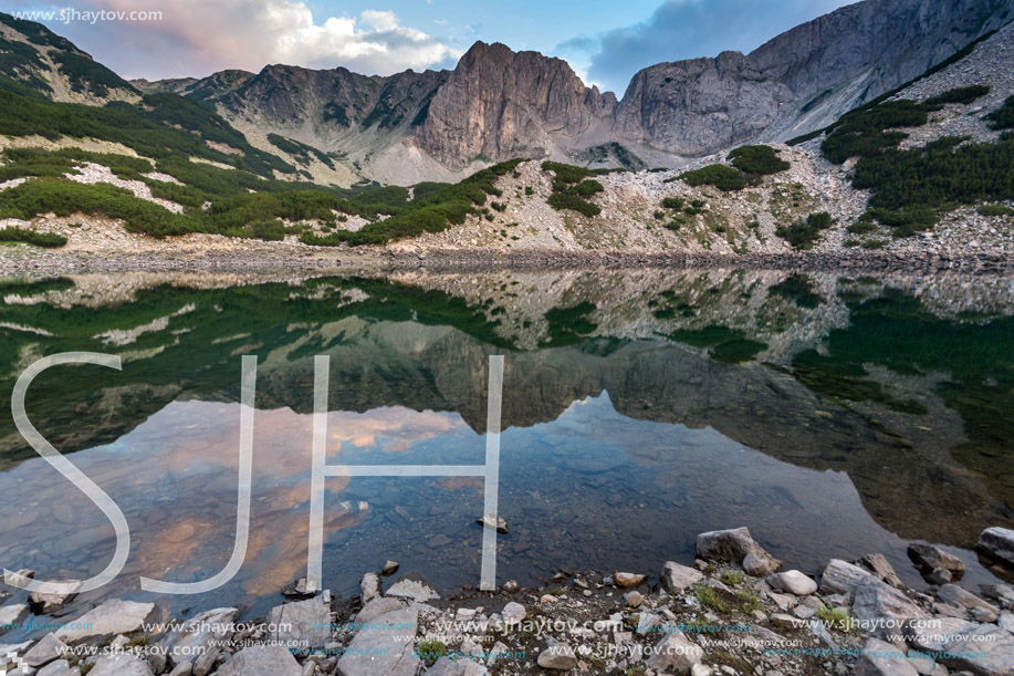 Reflection of Sinanitsa Peak in the lake, Pirin Mountain, Bulgaria