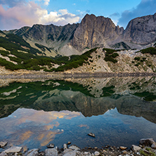 Reflection of Sinanitsa Peak in the lake, Pirin Mountain, Bulgaria