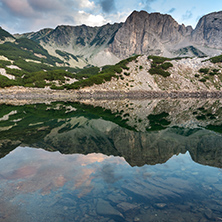 Reflection of Sinanitsa Peak in the lake, Pirin Mountain, Bulgaria