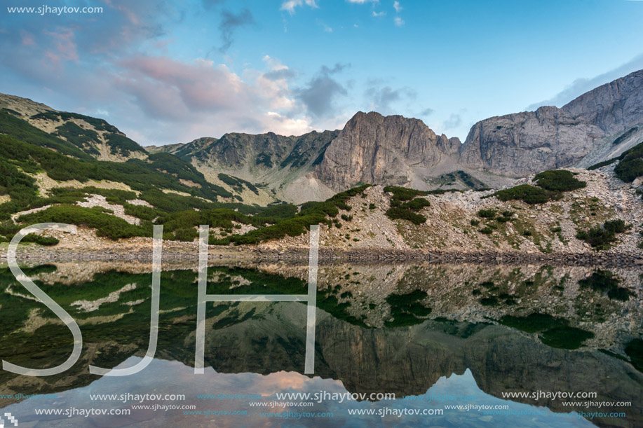 Reflection of Sinanitsa Peak in the lake, Pirin Mountain, Bulgaria