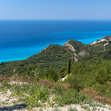 Amazing landscape with blue waters, Lefkada, Ionian Islands, Greece