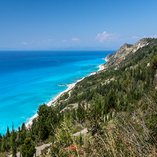 Amazing landscape with blue waters, Lefkada, Ionian Islands, Greece