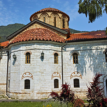 BACHKOVO MONASTERY, BULGARIA - AUGUST 30 2015:  Panoramic view of Medieval Bachkovo Monastery, Bulgaria