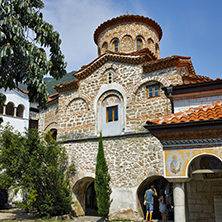 BACHKOVO MONASTERY, BULGARIA - AUGUST 30 2015:  Panoramic view of Medieval Bachkovo Monastery, Bulgaria