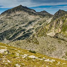 Amazing view of Kamenitsa peak from Dzhano Peak, Pirin mountain, Bulgaria
