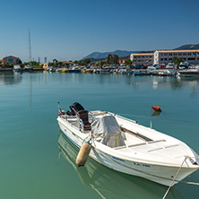 LEFKADA TOWN, GREECE JULY 17, 2014: yacht harbor at Lefkada town, Ionian Islands, Greece