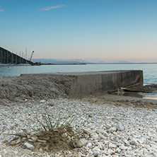 Amazing sunset on the beach of village of Vasiliki, Lefkada, Ionian Islands, Greece