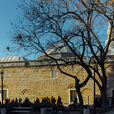 PLOVDIV, BULGARIA - JANUARY 2 2017: Dzhumaya Mosque and park in city of Plovdiv, Bulgaria