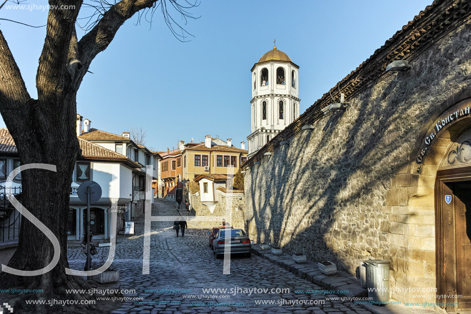 PLOVDIV, BULGARIA - JANUARY 2 2017: St. Constantine and St. Elena church from the period of Bulgarian Revival in old town of Plovdiv, Bulgaria