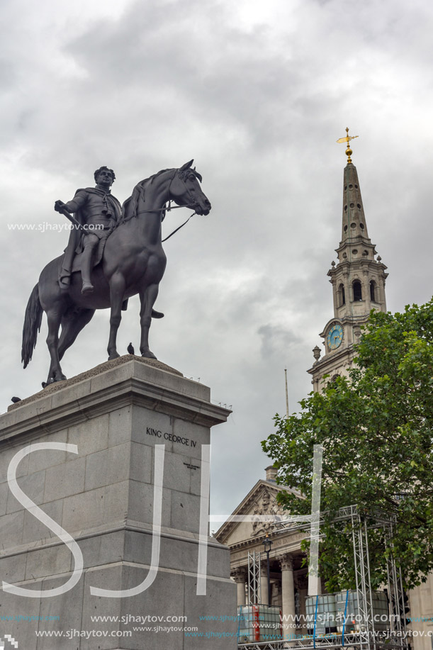 LONDON, ENGLAND - JUNE 16 2016: Trafalgar Square, City of London, England, Great Britain