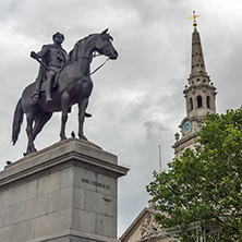 LONDON, ENGLAND - JUNE 16 2016: Trafalgar Square, City of London, England, Great Britain