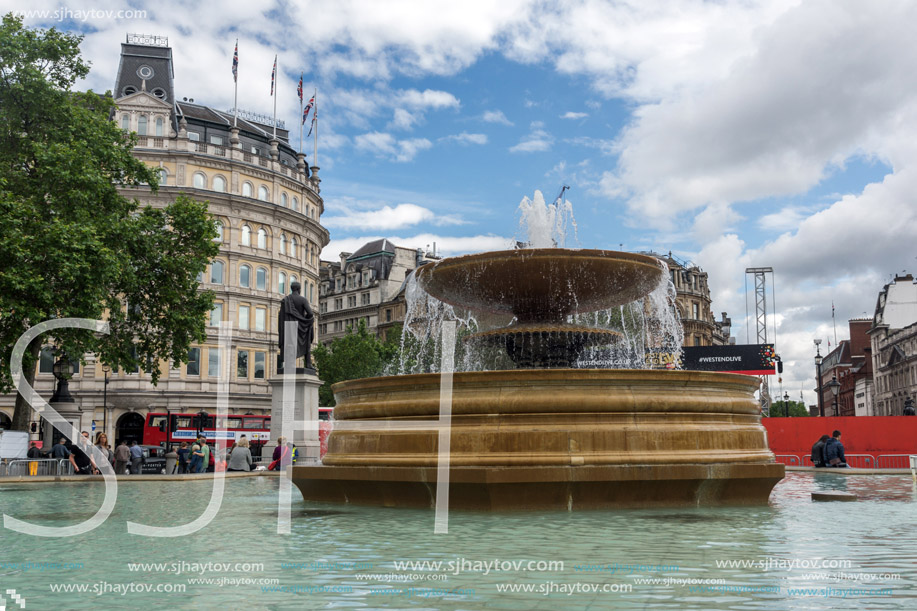 LONDON, ENGLAND - JUNE 16 2016: Trafalgar Square, City of London, England, Great Britain