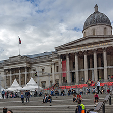 LONDON, ENGLAND - JUNE 16 2016: Trafalgar Square, City of London, England, Great Britain