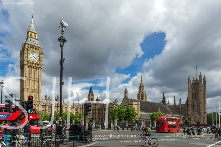 LONDON, ENGLAND - JUNE 16 2016: Houses of Parliament, Westminster Palace, London, England, Great Britain