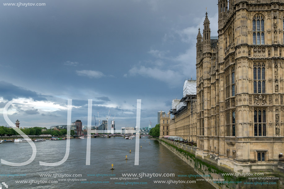LONDON, ENGLAND - JUNE 16 2016: Houses of Parliament, Westminster Palace, London, England, Great Britain