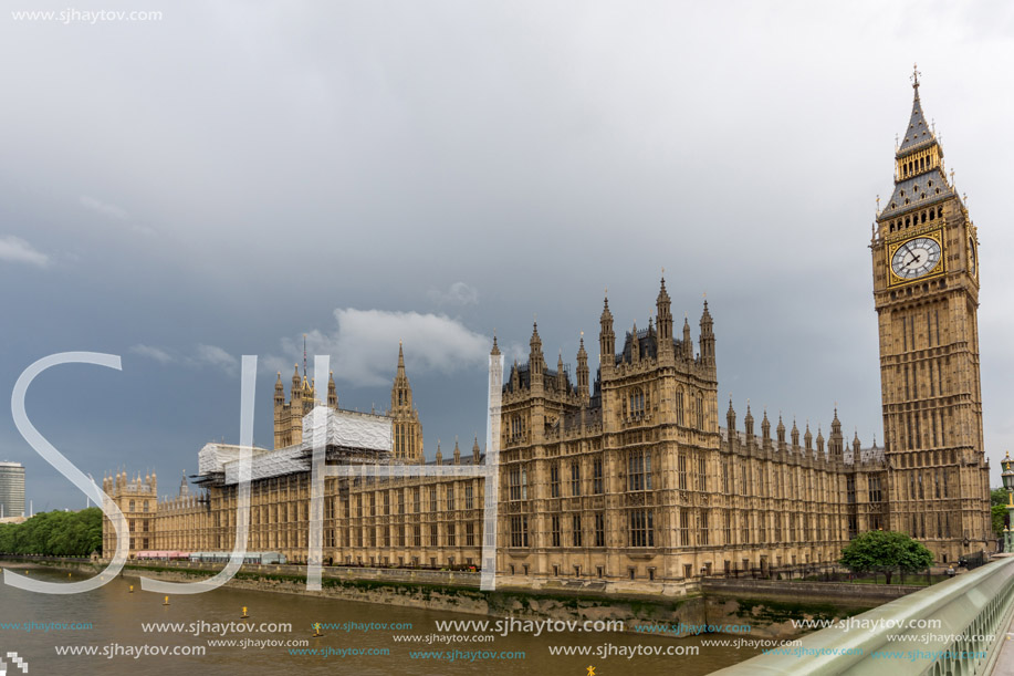 LONDON, ENGLAND - JUNE 16 2016: Houses of Parliament, Westminster Palace, London, England, Great Britain