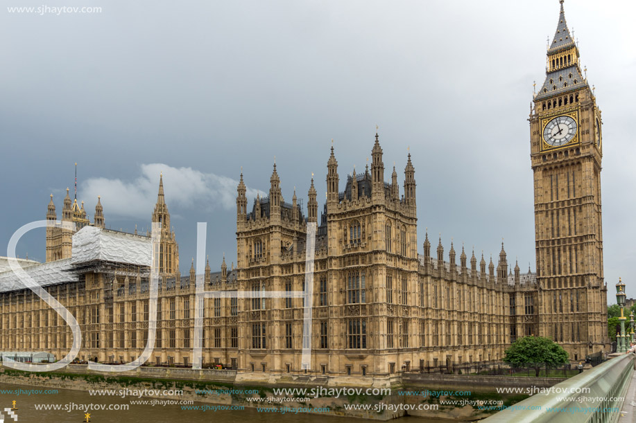 LONDON, ENGLAND - JUNE 16 2016: Houses of Parliament, Westminster Palace, London, England, Great Britain