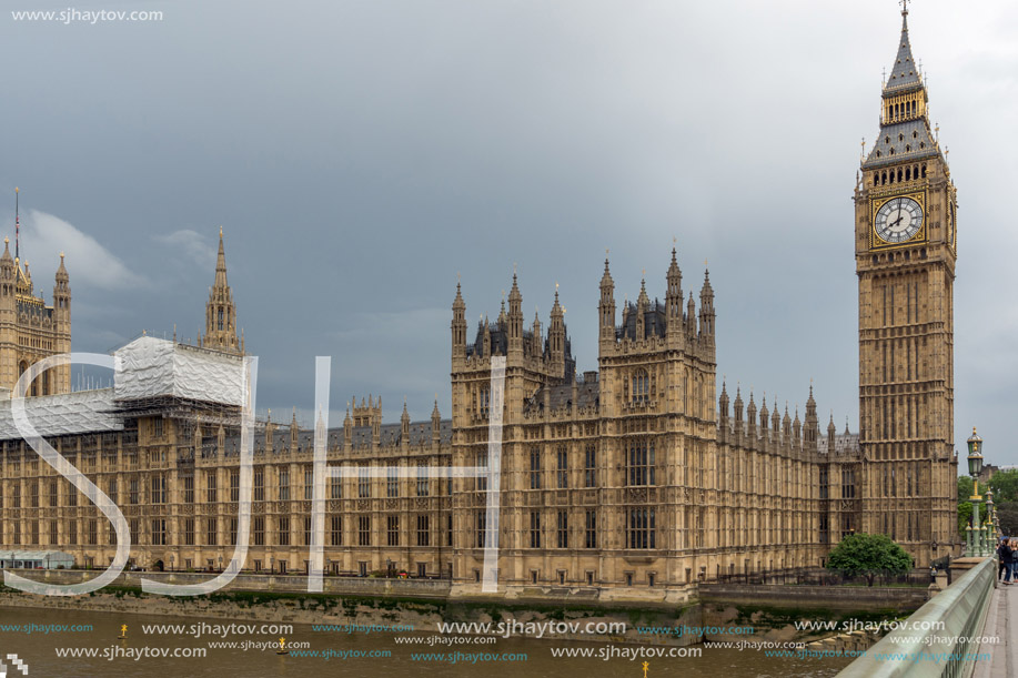 LONDON, ENGLAND - JUNE 16 2016: Houses of Parliament, Westminster Palace, London, England, Great Britain