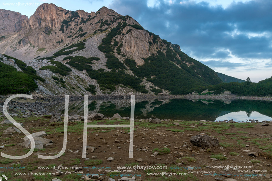 Amazing Sunrise of Sinanitsa peak and  the lake, Pirin Mountain, Bulgaria