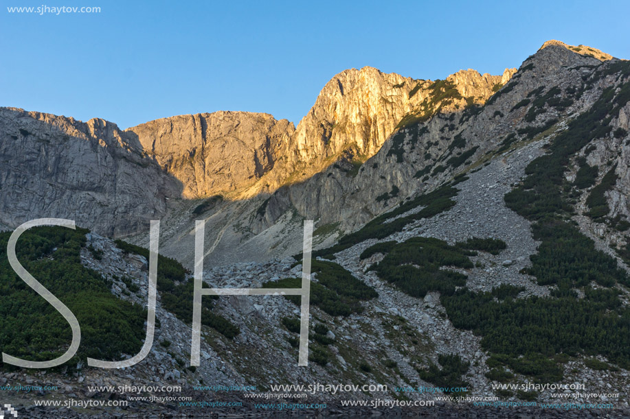 Amazing Sunrise of Sinanitsa peak and  the lake, Pirin Mountain, Bulgaria