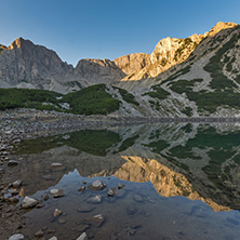 Amazing Sunrise of Sinanitsa peak and  the lake, Pirin Mountain, Bulgaria