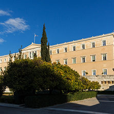 ATHENS, GREECE - JANUARY 19 2017: The Greek parliament in Athens, Attica, Greece