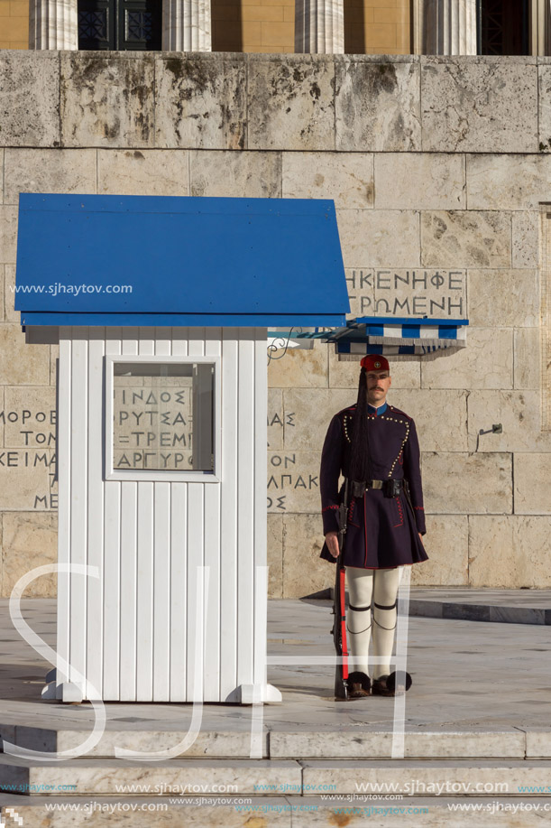 ATHENS, GREECE - JANUARY 19 2017: The Greek parliament in Athens, Attica, Greece