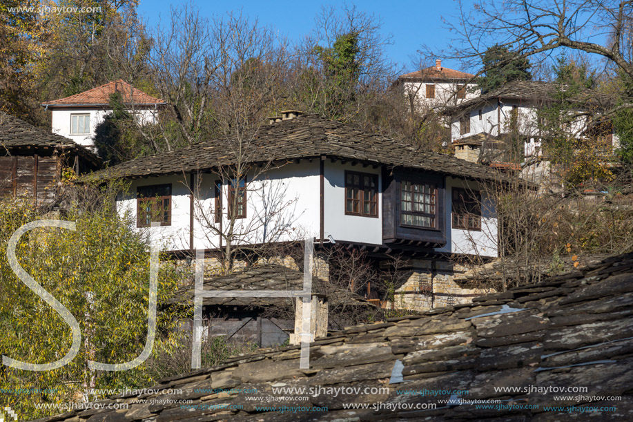 BOZHENTSI, BULGARIA - OCTOBER 29 2016:  Autumn view of village of Bozhentsi, Gabrovo region, Bulgaria