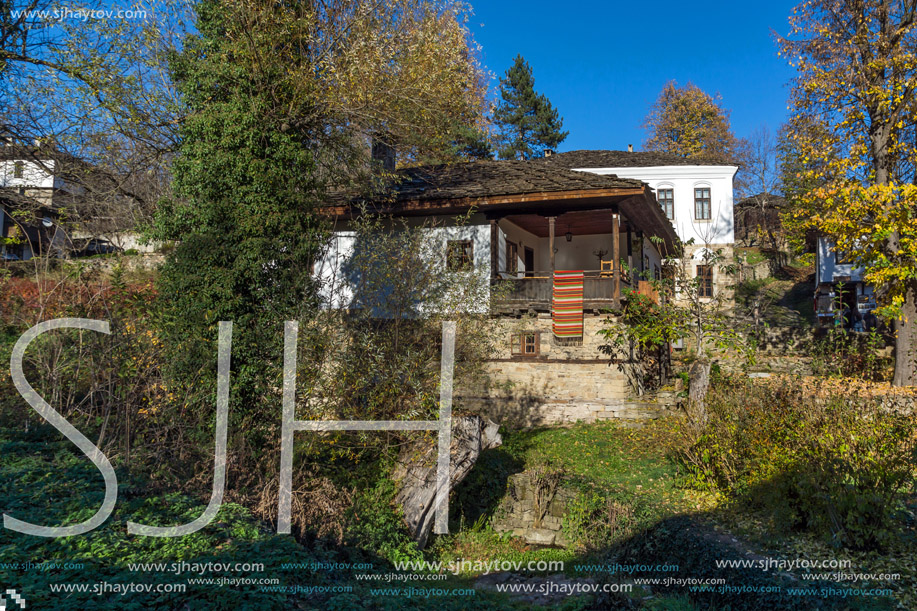 BOZHENTSI, BULGARIA - OCTOBER 29 2016:  Autumn view of village of Bozhentsi, Gabrovo region, Bulgaria