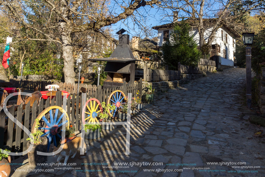 BOZHENTSI, BULGARIA - OCTOBER 29 2016:  Autumn view of village of Bozhentsi, Gabrovo region, Bulgaria