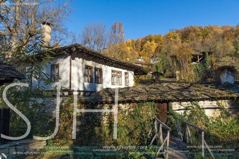BOZHENTSI, BULGARIA - OCTOBER 29 2016:  Autumn view of village of Bozhentsi, Gabrovo region, Bulgaria