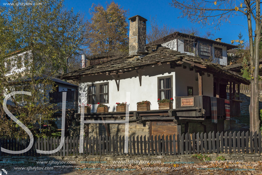 BOZHENTSI, BULGARIA - OCTOBER 29 2016:  Autumn view of village of Bozhentsi, Gabrovo region, Bulgaria