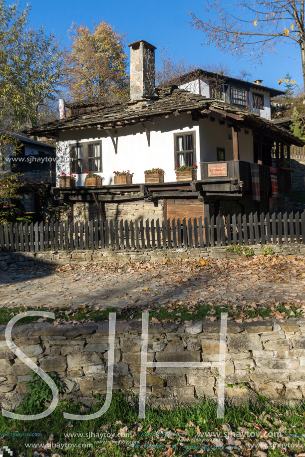 BOZHENTSI, BULGARIA - OCTOBER 29 2016:  Autumn view of village of Bozhentsi, Gabrovo region, Bulgaria