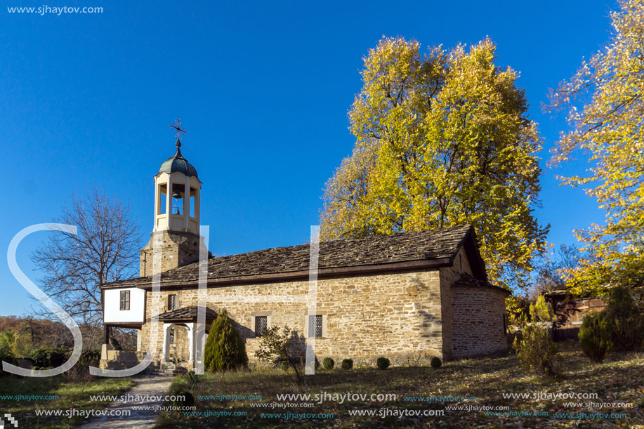BOZHENTSI, BULGARIA - OCTOBER 29 2016:  Autumn view of village of Bozhentsi, Gabrovo region, Bulgaria