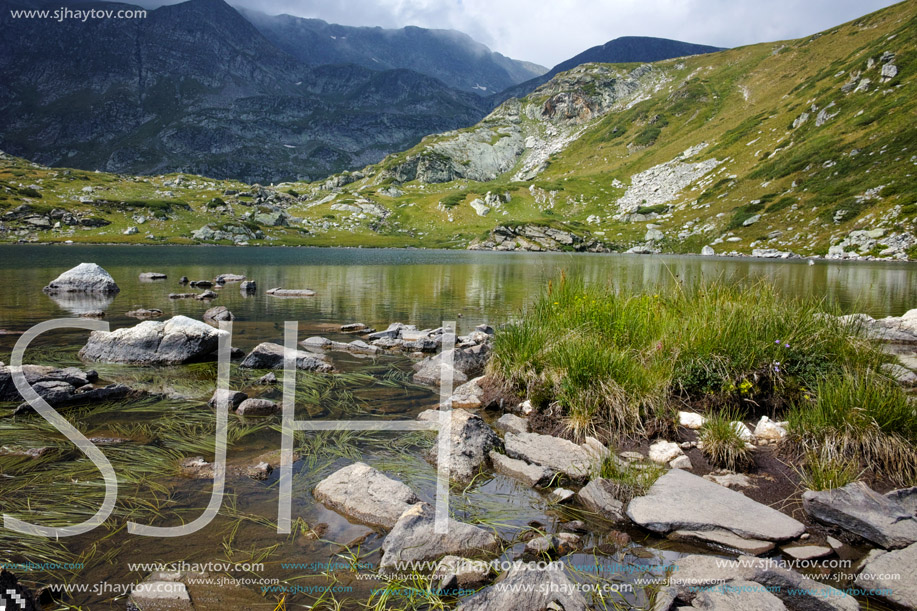 Amazing view of The Trefoil lake, Rila Mountain, The Seven Rila Lakes, Bulgaria