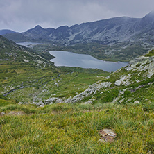 Amazing panorama of The Twin lake, The Seven Rila Lakes, Bulgaria