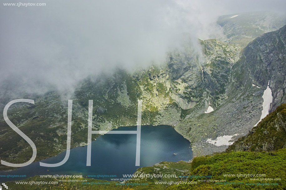 Amazing panorama of The Twin lake, The Seven Rila Lakes, Bulgaria