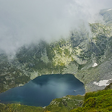 Amazing panorama of The Twin lake, The Seven Rila Lakes, Bulgaria