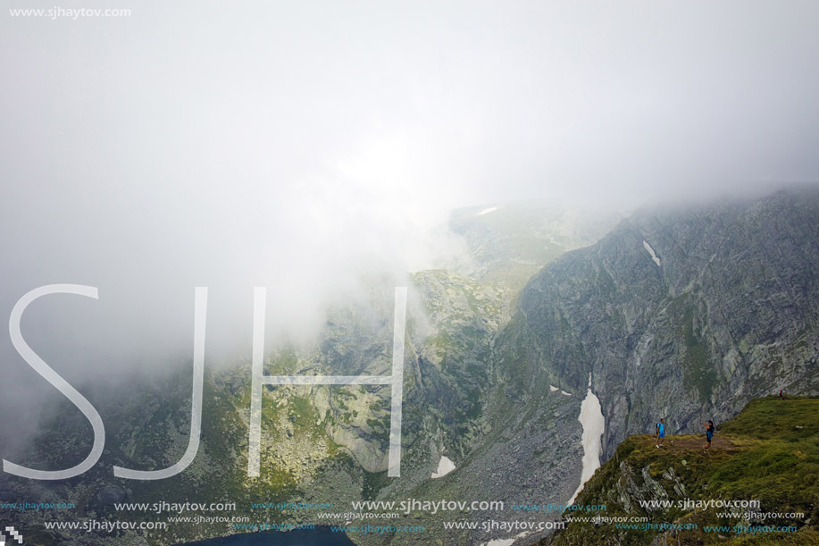 Amazing panorama of The Twin lake, The Seven Rila Lakes, Bulgaria