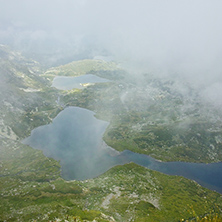 Amazing panorama of The Twin lake, The Seven Rila Lakes, Bulgaria