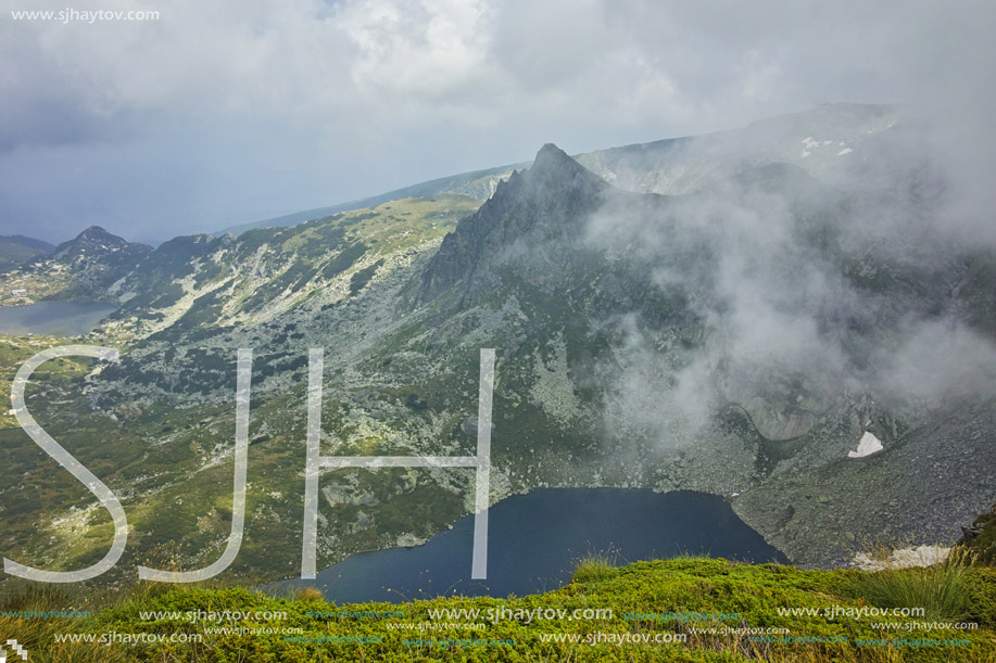 Amazing panorama of The Twin lake, The Seven Rila Lakes, Bulgaria