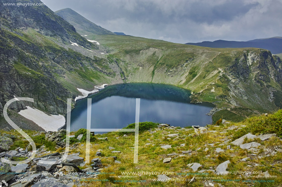 Amazing landscape of The Eye lake, The Seven Rila Lakes, Bulgaria